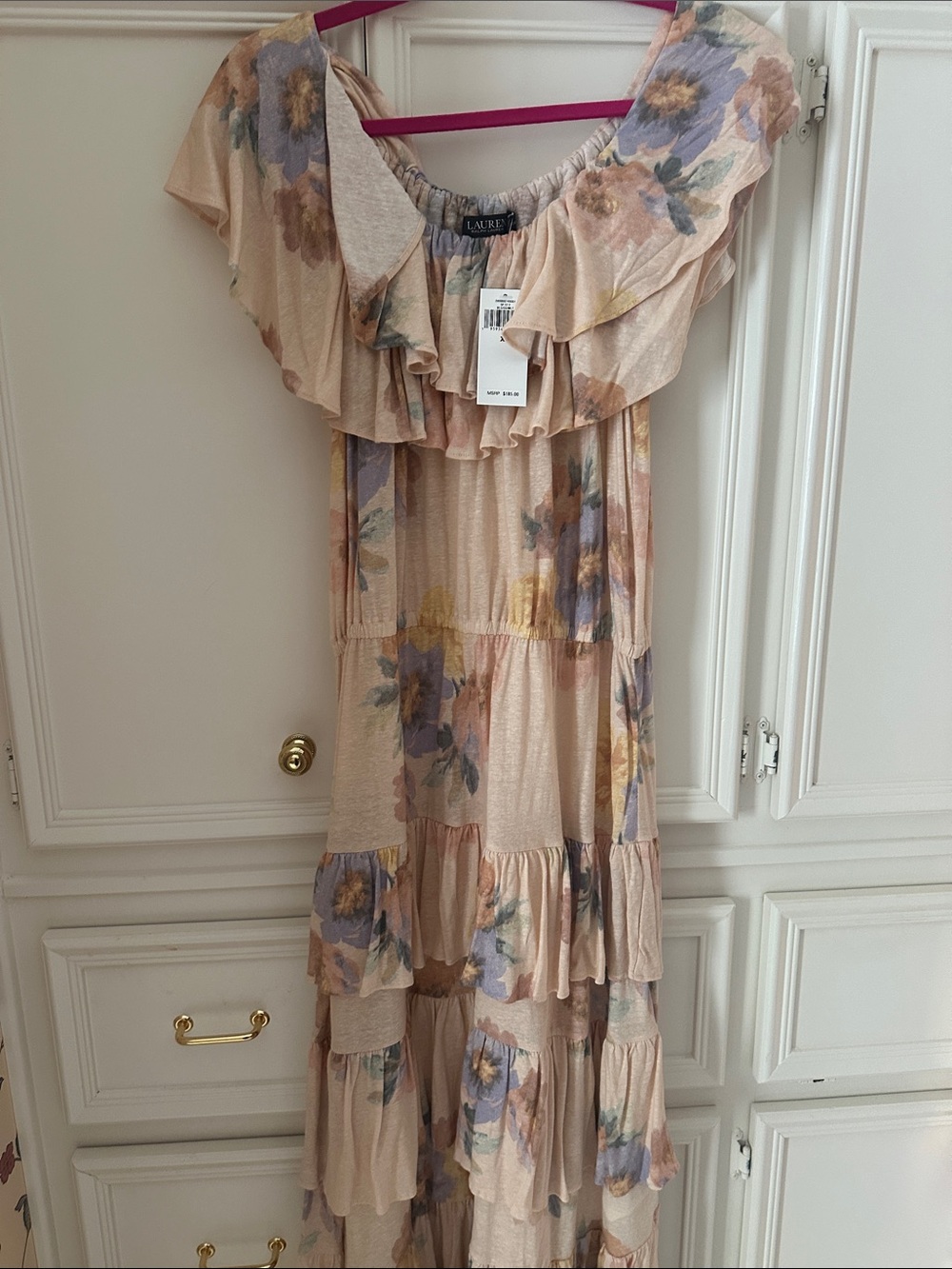 Ralph Lauren Blush Floral Tiered Ruffle Dress - Picture 1 of 2